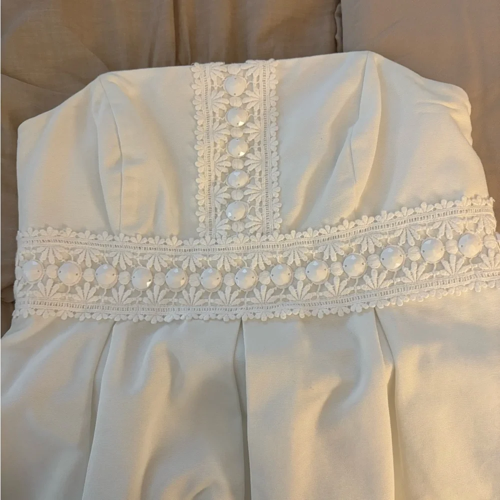 LILLY PULITZER Fit & Flare Dress Sz 2 White - Picture 4 of 9